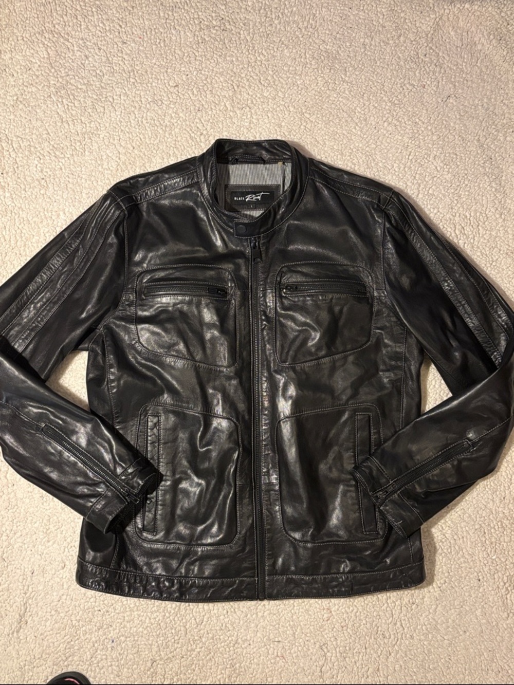 Black Rivet Black Moto-Style Men’s Large Jacket